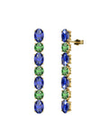 PENDIENTES FALLS ORO ZAFIRO Y ESMERALDA - CRESBER