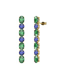 PENDIENTES FALLS ORO ESMERALDA Y ZAFIRO - CRESBER