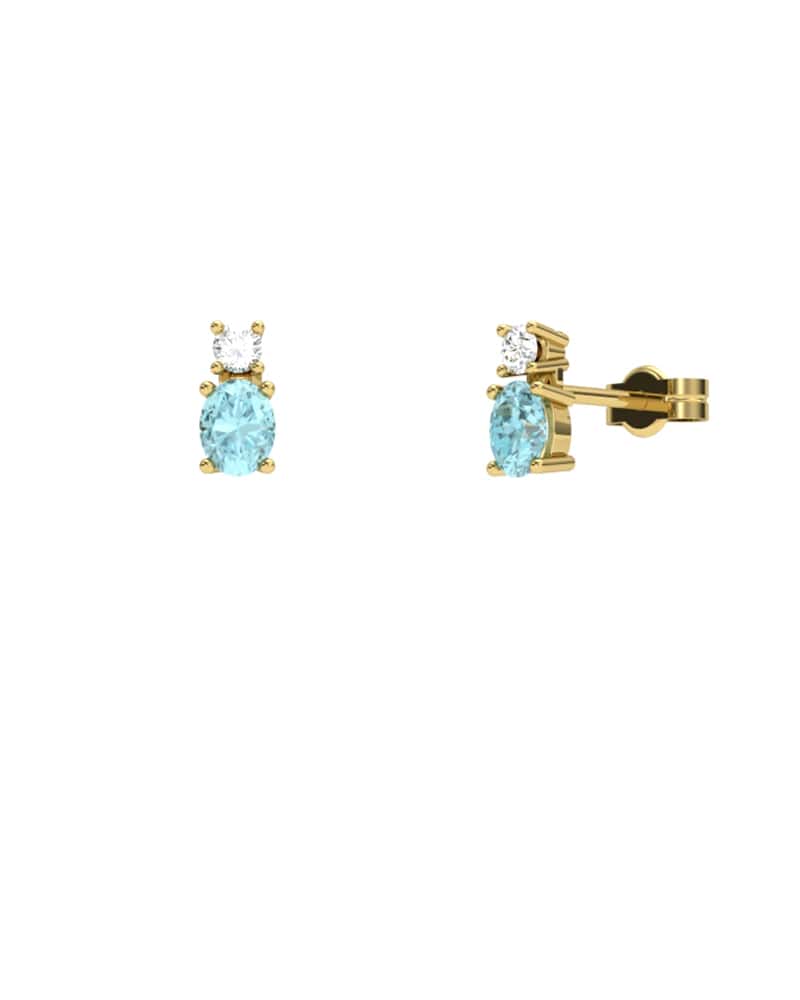 PENDIENTES FALLS ORO TOPACIO AZUL Y TOPACIO BLANCO - CRESBER