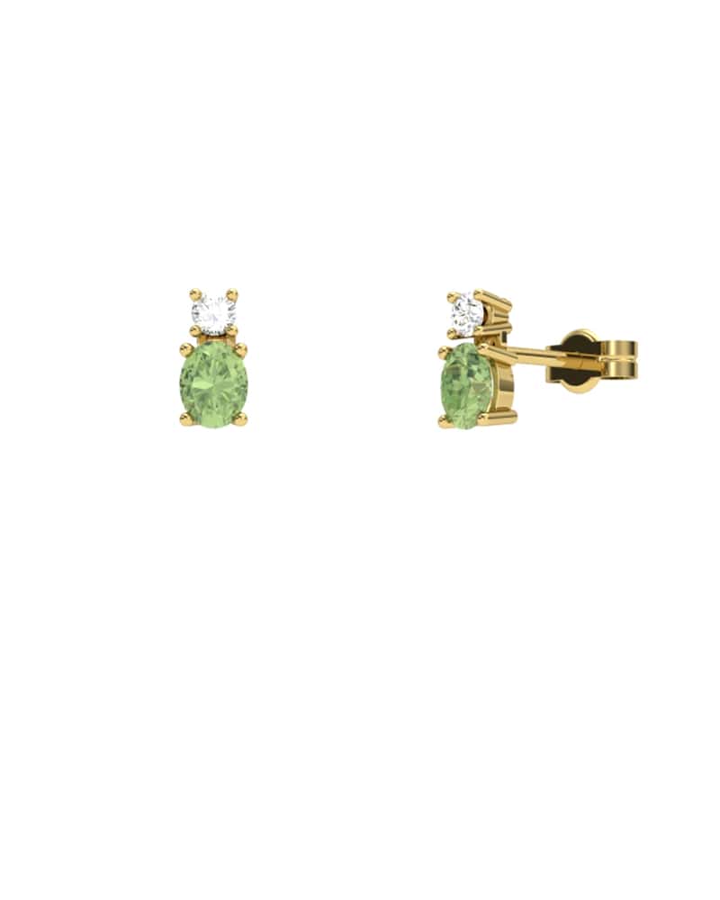 PENDIENTES FALLS ORO PERIDOTO Y TOPACIO BLANCO - CRESBER