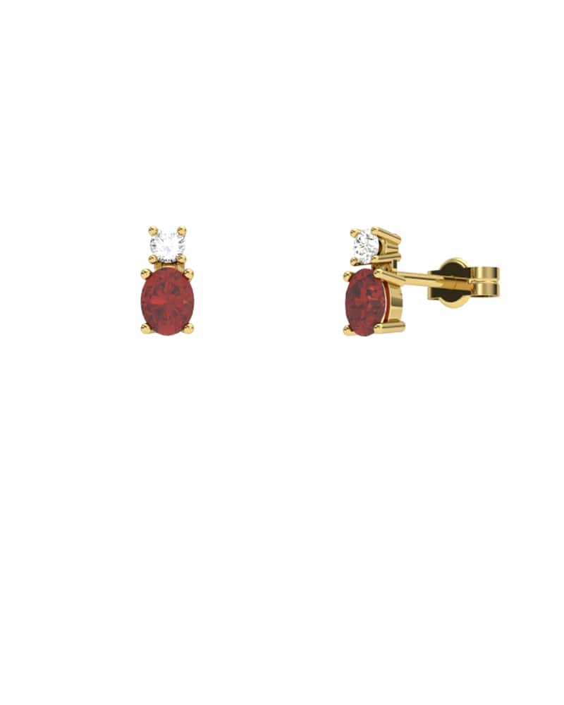 PENDIENTES FALLS ORO BRILLANTES 0,06 CT Y RUBI - CRESBER