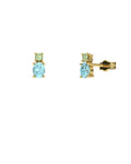 PENDIENTES FALLS ORO TOPACIO AZUL Y PERIDOTO - CRESBER