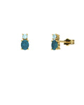 PENDIENTES FALLS ORO LONDON Y TOPACIO AZUL - CRESBER