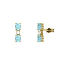 PENDIENTES FALLS ORO TOPACIO AZUL Y TOPACIO BLANCO - CRESBER