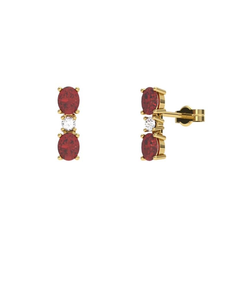 PENDIENTES FALLS ORO BRILLANTES 0,06 CT Y RUBI - CRESBER
