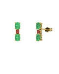 PENDIENTES FALLS ORO ESMERALDA Y RUBI - CRESBER