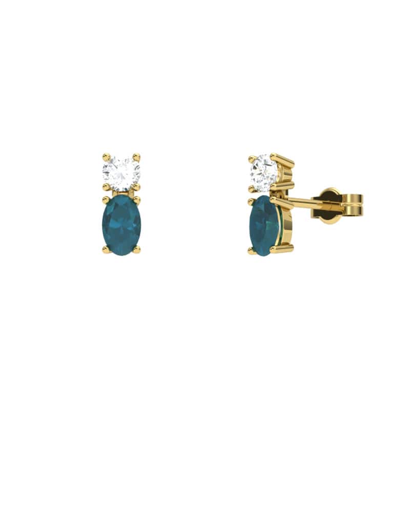 PENDIENTES FALLS ORO LONDON Y TOPACIO BLANCO - CRESBER