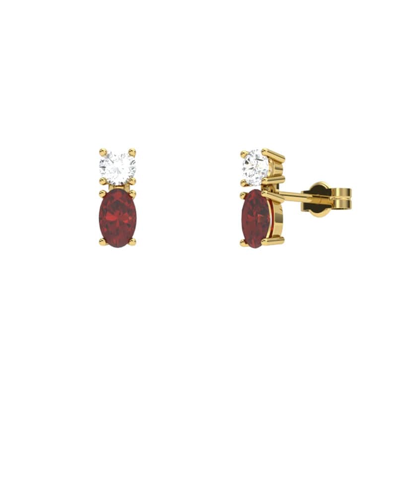 PENDIENTES FALLS ORO BRILLANTES 0,22 CT Y RUBI - CRESBER