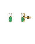 PENDIENTES FALLS ORO BRILLANTES 0,22 CT Y ESMERALDA - CRESBER