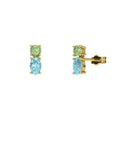 PENDIENTES FALLS ORO TOPACIO AZUL Y PERIDOTO - CRESBER
