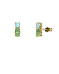 PENDIENTES FALLS ORO PERIDOTO Y TOPACIO AZUL - CRESBER