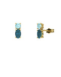 PENDIENTES FALLS ORO LONDON Y TOPACIO AZUL - CRESBER