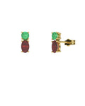 PENDIENTES FALLS ORO RUBI Y ESMERALDA - CRESBER