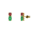 PENDIENTES FALLS ORO ESMERALDA Y RUBI - CRESBER
