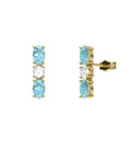 PENDIENTES FALLS ORO TOPACIO AZUL Y TOPACIO BLANCO - CRESBER