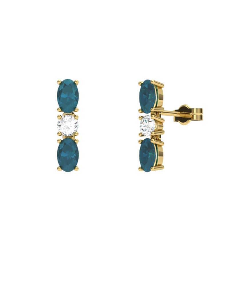 PENDIENTES FALLS ORO LONDON Y TOPACIO BLANCO - CRESBER