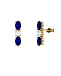 PENDIENTES FALLS ORO BRILLANTES 0,22 CT Y ZAFIRO - CRESBER