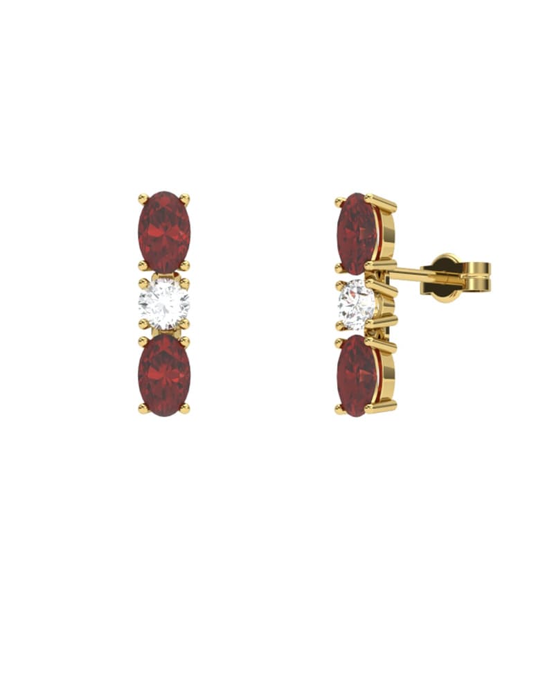 PENDIENTES FALLS ORO BRILLANTES 0,22 CT Y RUBI - CRESBER