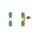 PENDIENTES FALLS ORO BRILLANTES 0,22 CT Y ESMERALDA - CRESBER