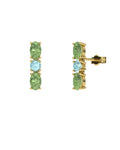 PENDIENTES FALLS ORO PERIDOTO Y TOPACIO AZUL - CRESBER