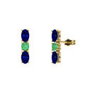 PENDIENTES FALLS ORO ZAFIRO Y ESMERALDA - CRESBER