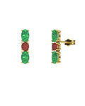 PENDIENTES FALLS ORO ESMERALDA Y RUBI - CRESBER