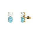 PENDIENTES FALLS ORO TOPACIO AZUL Y TOPACIO BLANCO - CRESBER