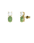 PENDIENTES FALLS ORO PERIDOTO Y TOPACIO BLANCO - CRESBER