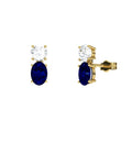 PENDIENTES FALLS ORO BRILLANTES 0,51 CT Y ZAFIRO - CRESBER