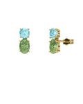 PENDIENTES FALLS ORO PERIDOTO Y TOPACIO AZUL - CRESBER