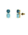 PENDIENTES FALLS ORO TOPACIO AZUL Y LONDON - CRESBER