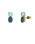 PENDIENTES FALLS ORO LONDON Y TOPACIO AZUL - CRESBER