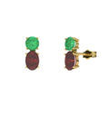 PENDIENTES FALLS ORO RUBI Y ESMERALDA - CRESBER