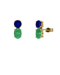 PENDIENTES FALLS ORO ESMERALDA Y ZAFIRO - CRESBER