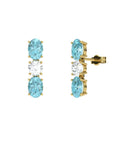 PENDIENTES FALLS ORO TOPACIO AZUL Y TOPACIO BLANCO - CRESBER