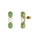 PENDIENTES FALLS ORO PERIDOTO Y TOPACIO BLANCO - CRESBER