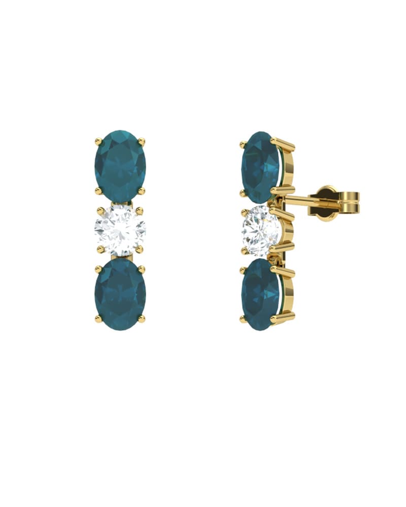 PENDIENTES FALLS ORO LONDON Y TOPACIO BLANCO - CRESBER