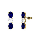 PENDIENTES FALLS ORO BRILLANTES 0,51 CT Y ZAFIRO - CRESBER