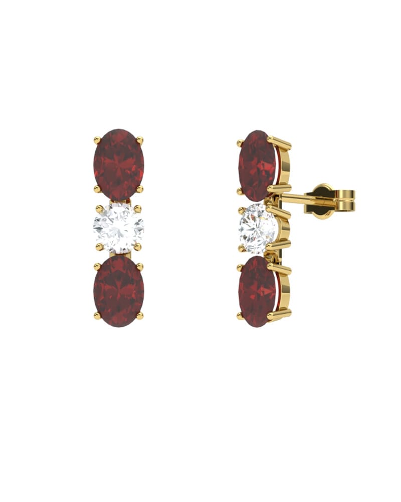 PENDIENTES FALLS ORO BRILLANTES 0,51 CT Y RUBI - CRESBER