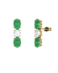 PENDIENTES FALLS ORO BRILLANTES 0,51 CT Y ESMERALDA - CRESBER