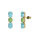 PENDIENTES FALLS ORO TOPACIO AZUL Y PERIDOTO - CRESBER