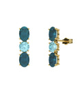 PENDIENTES FALLS ORO LONDON Y TOPACIO AZUL - CRESBER