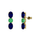 PENDIENTES FALLS ORO ZAFIRO Y ESMERALDA - CRESBER