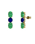 PENDIENTES FALLS ORO ESMERALDA Y ZAFIRO - CRESBER