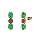 PENDIENTES FALLS ORO ESMERALDA Y RUBI - CRESBER