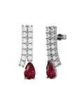 PENDIENTE ORO DIAMANTE 1,00 CT RUBI PERA 7X5 - CRESBER