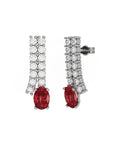 PENDIENTE ORO DIAMANTE 1,00 CT RUBI OVAL 7X5 - CRESBER
