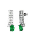 PENDIENTE ORO DIAMANTE 1,00 CT ESMERALDA OVAL 7X5 - CRESBER