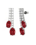 PENDIENTE ORO DIAMANTE 1,00 CT RUBI OVAL - CRESBER