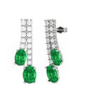 PENDIENTE ORO DIAMANTE 1,00 CT ESMERALDA OVAL - CRESBER